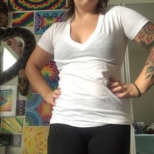 PINK plain white tee